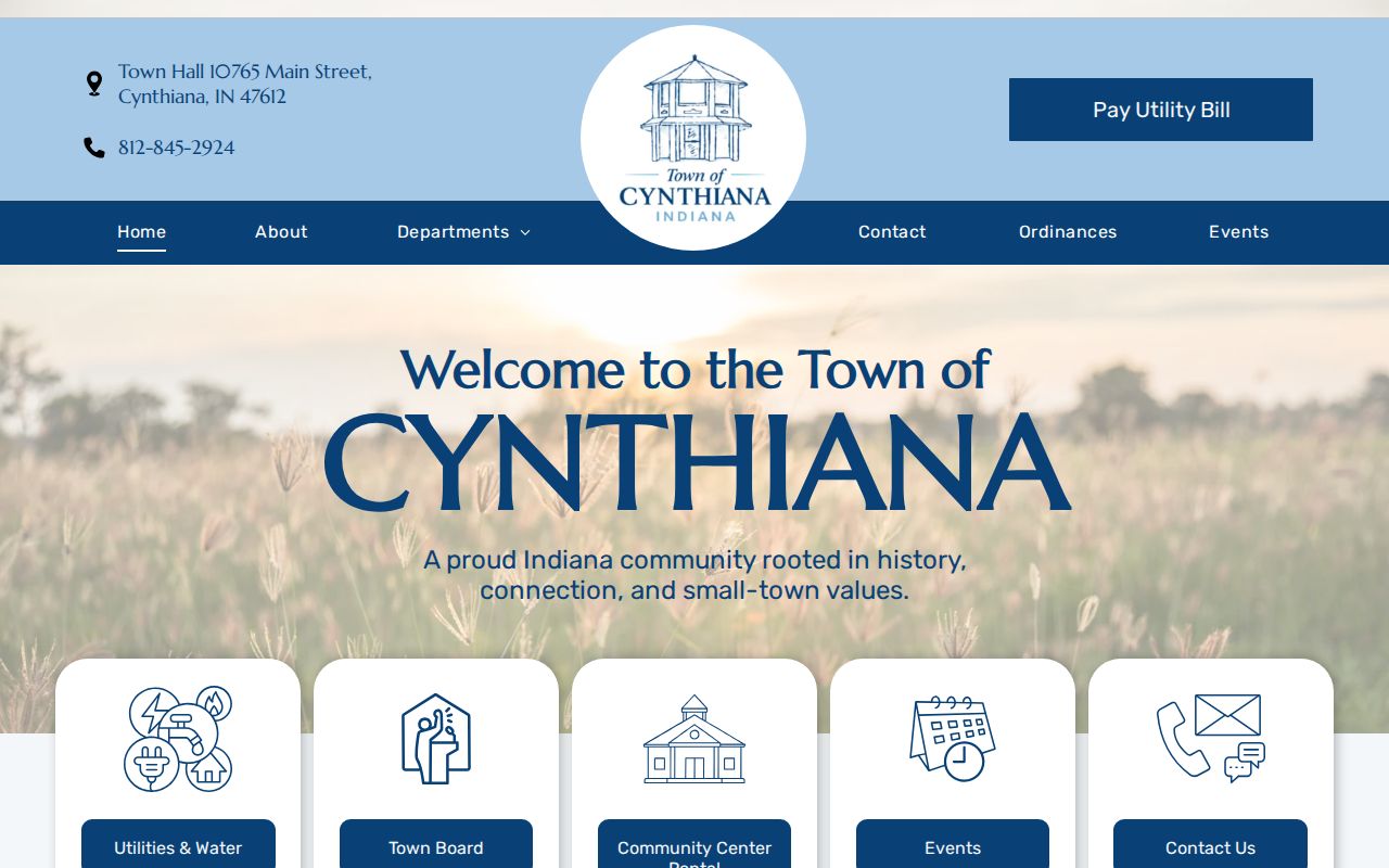 Official Cynthiana town website used to identify local citation and municipal contacts