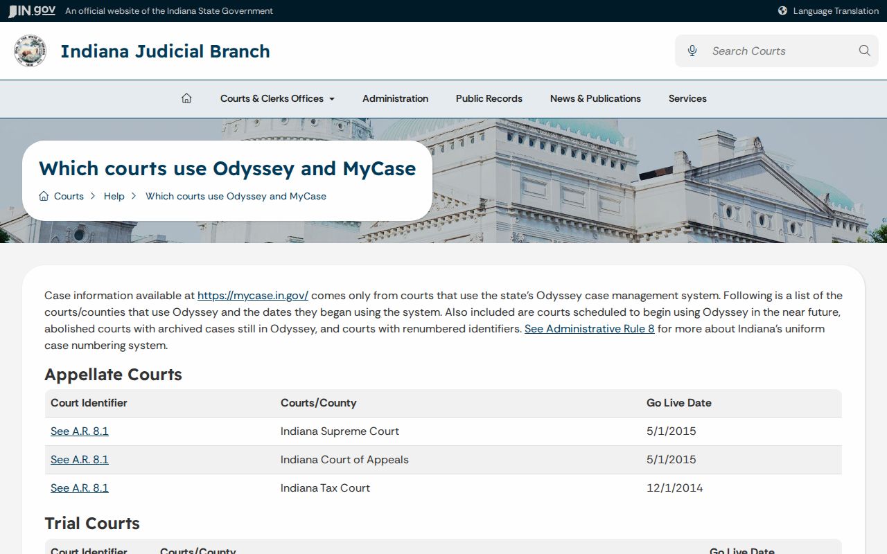 Posey County court docket Odyssey court identifiers
