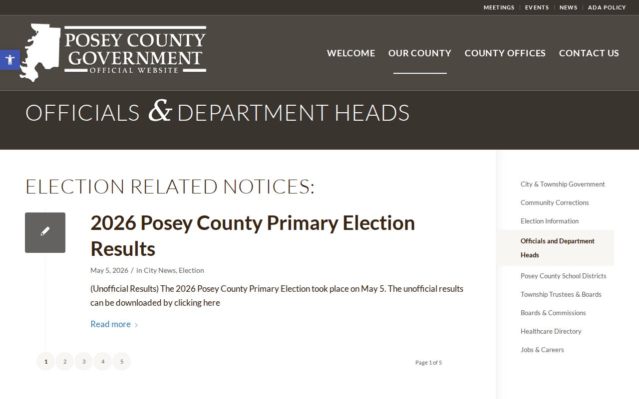Mount Vernon Posey County officials source for court record custody