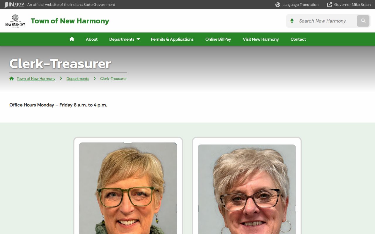New Harmony clerk treasurer source compared with county court records