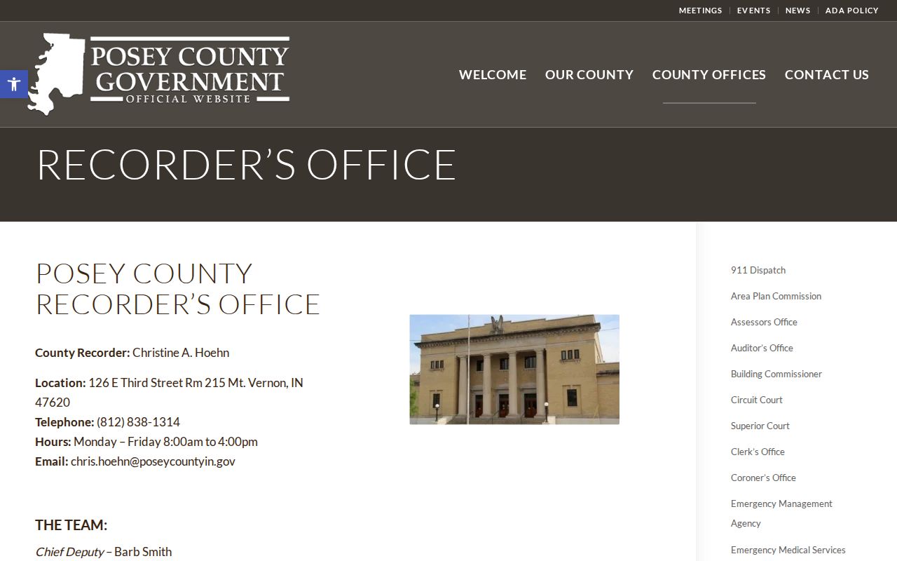 Poseyville comparison of recorder documents and court records
