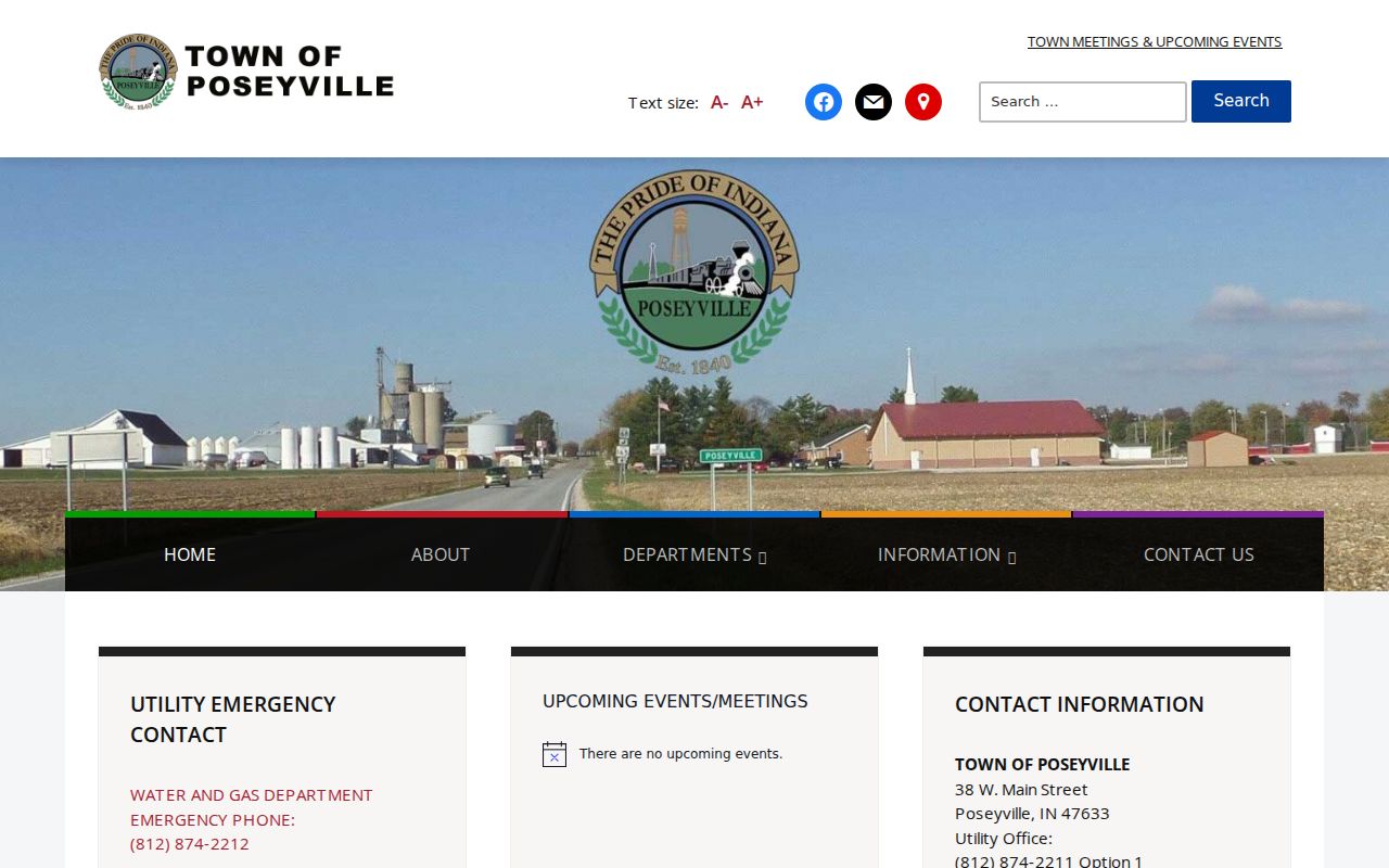 Poseyville town website used to route Poseyville court record questions